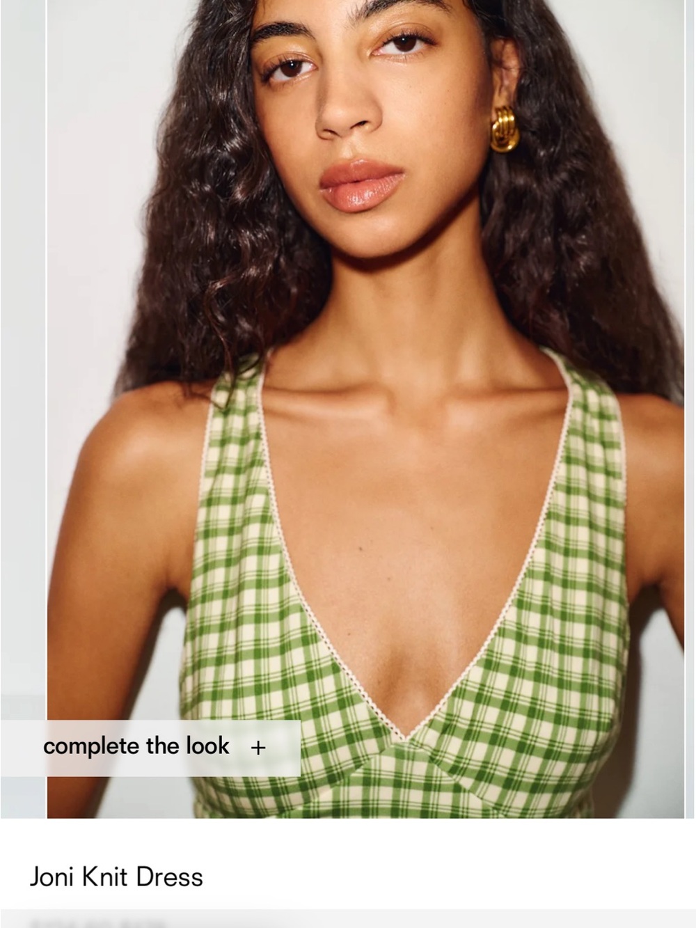 Reformation Green Gingham Midi Dress - Picture 2 of 6